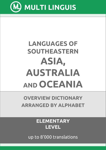 Languages of Southeastern Asia, Australia and Oceania (Alphabet-Arranged Overview Dictionary, Level A1) - Please scroll the page down!